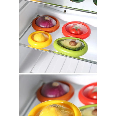 1PC/4Pcs Set Fruit Preservation Storage Box Silicone Film Food Box Sealed Mini Refrigerator for Storage Vegetable Lemon Fresh